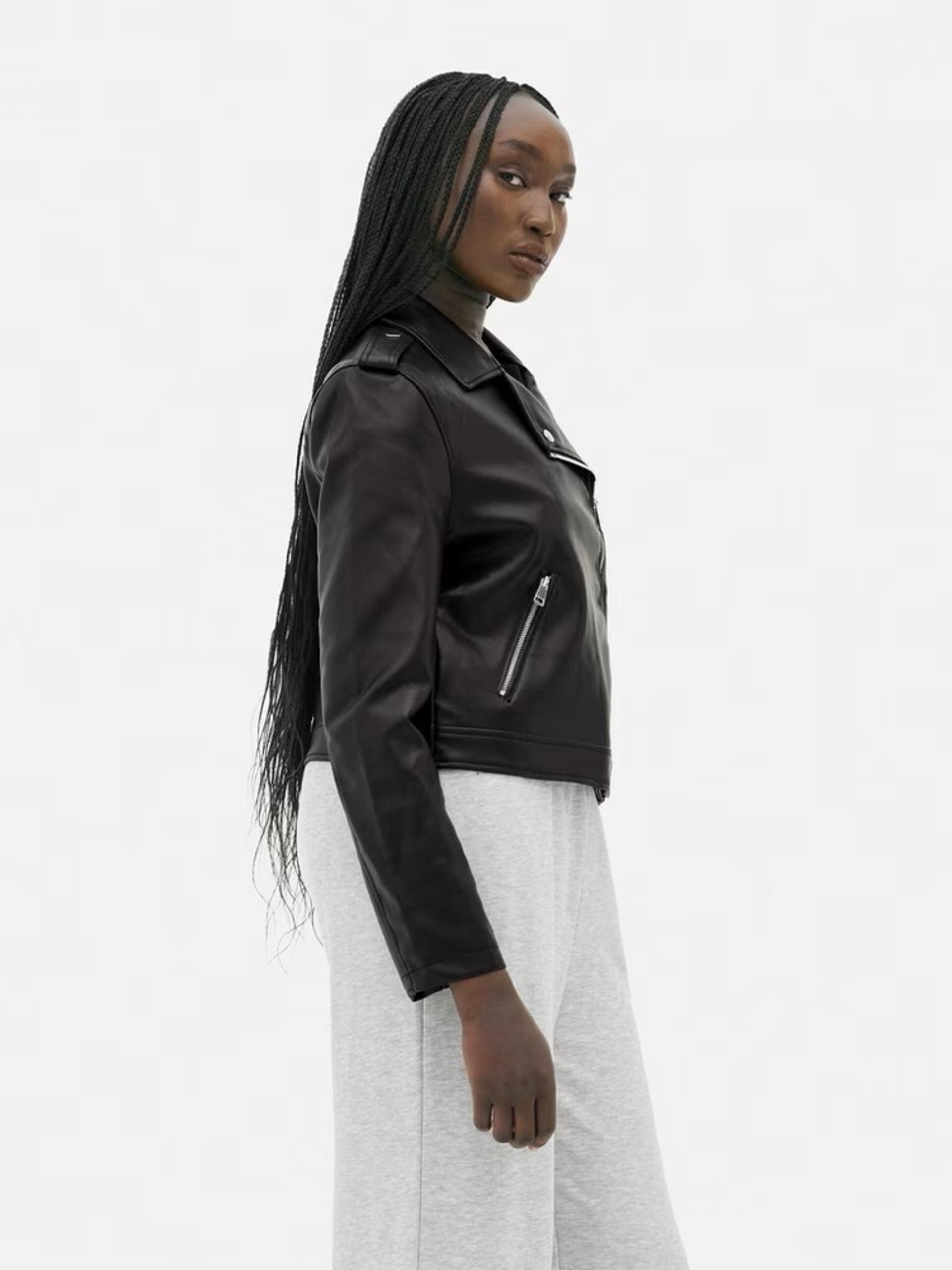 Chaqueta Motera Básica De Cuero Sintético - 2
