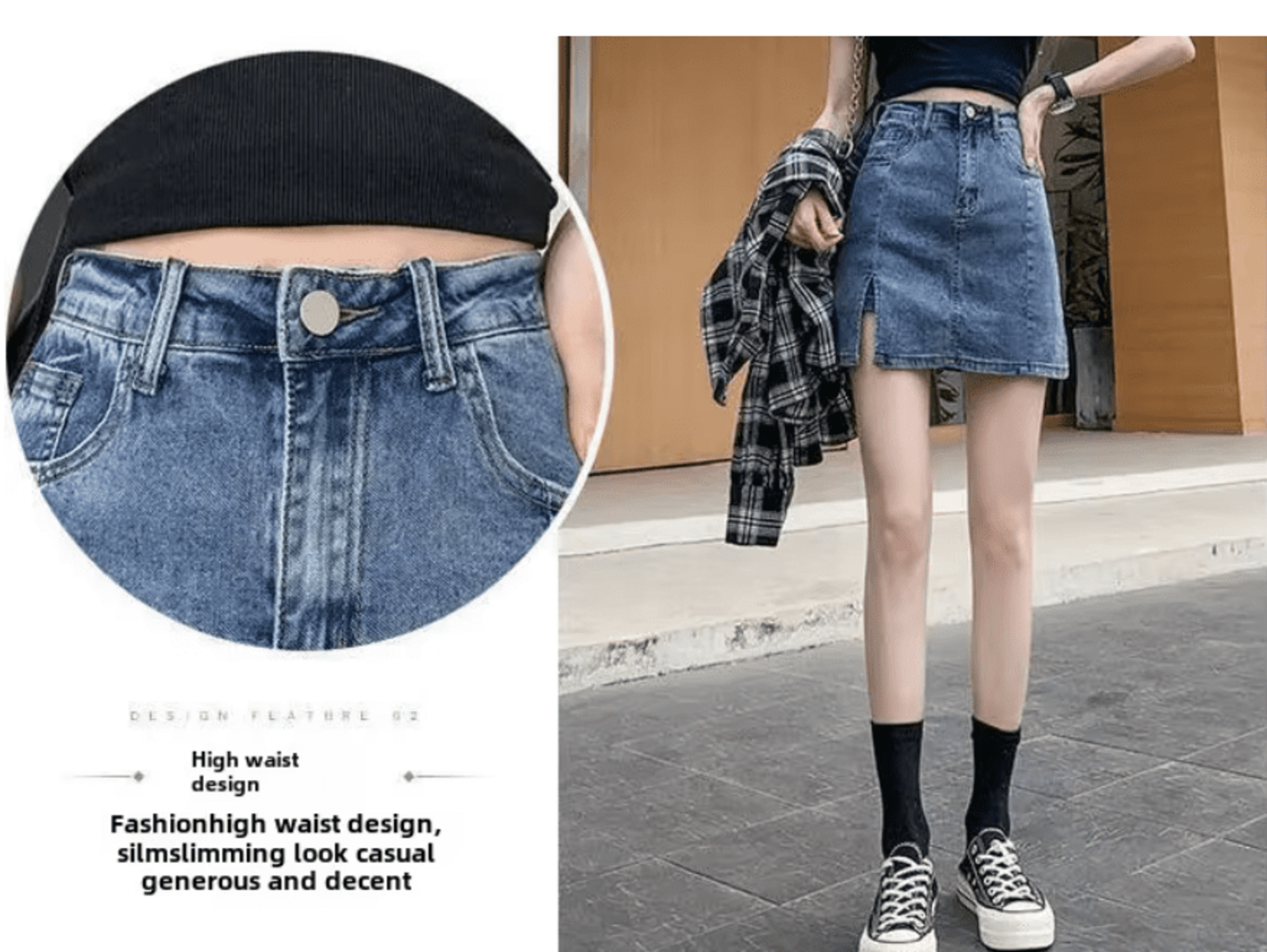 Falda Short Denim Veraniega - 4