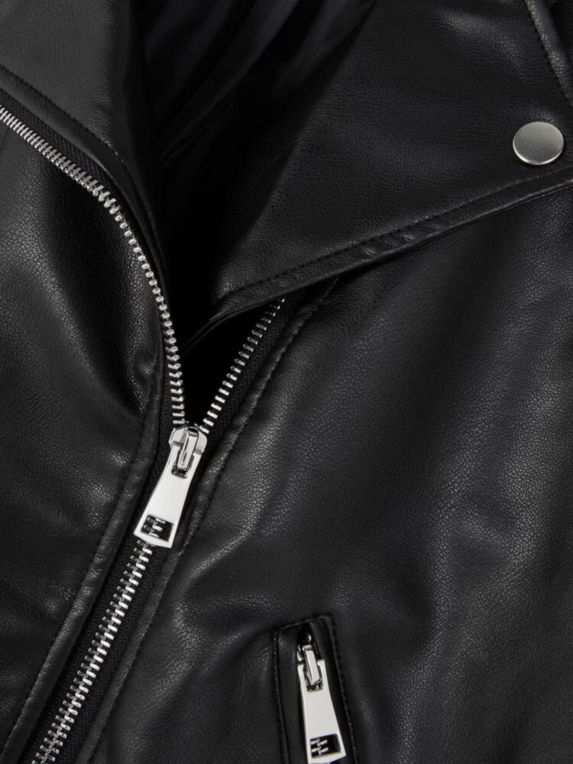 Chaqueta Motera Básica De Cuero Sintético - 6