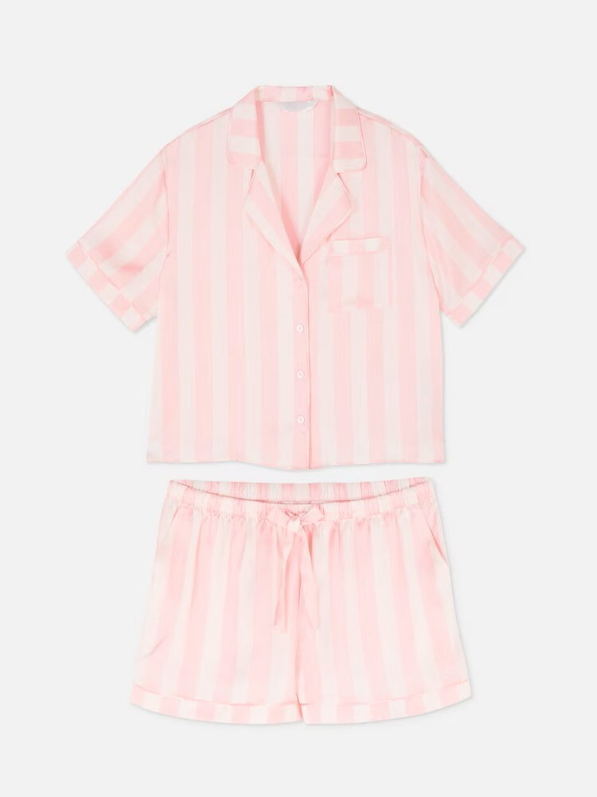 Pijama Con Camisa Y Pantalones Cortos De Satén - 5