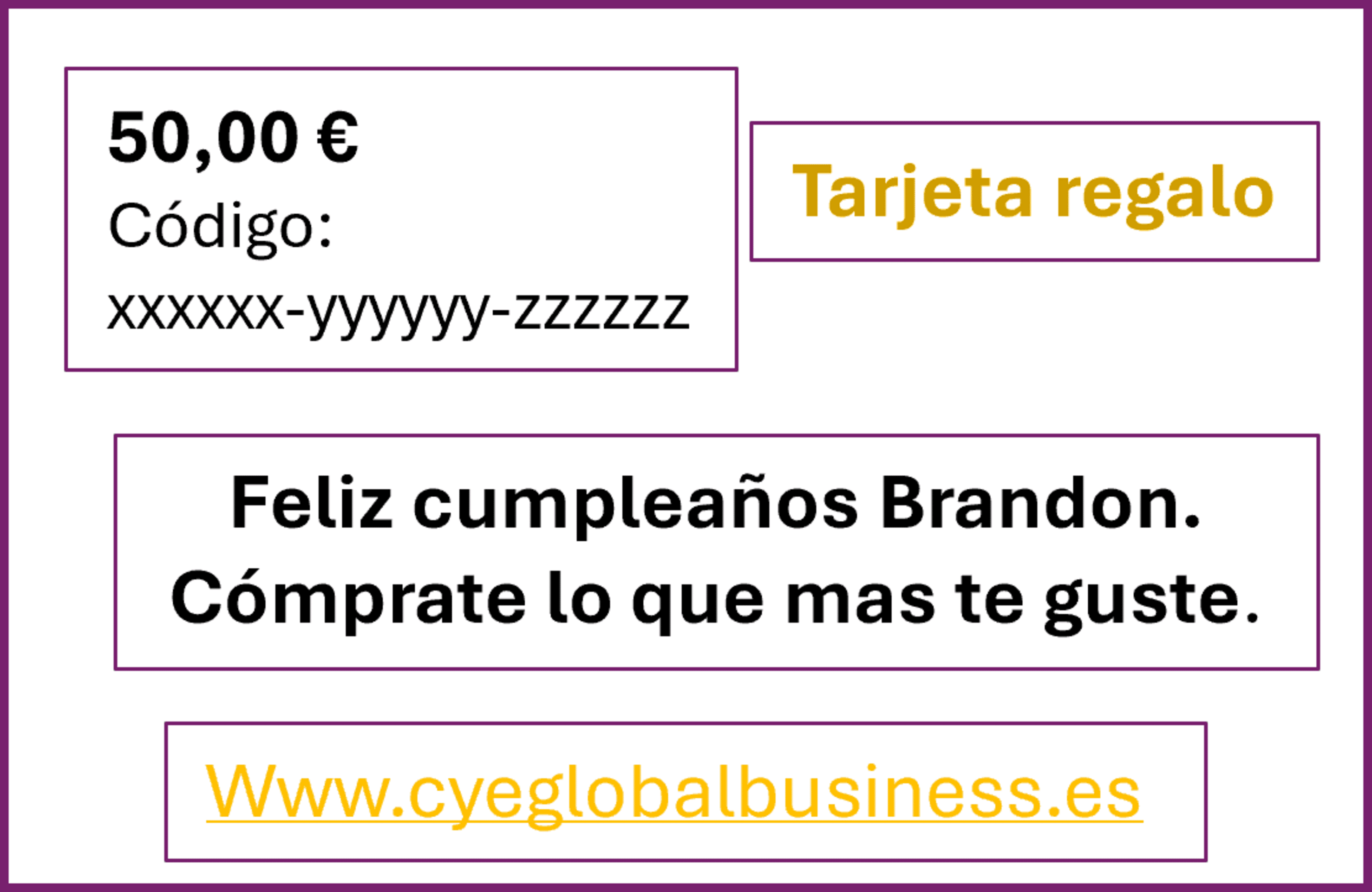 Tarjetas De Regalo C&E - 4