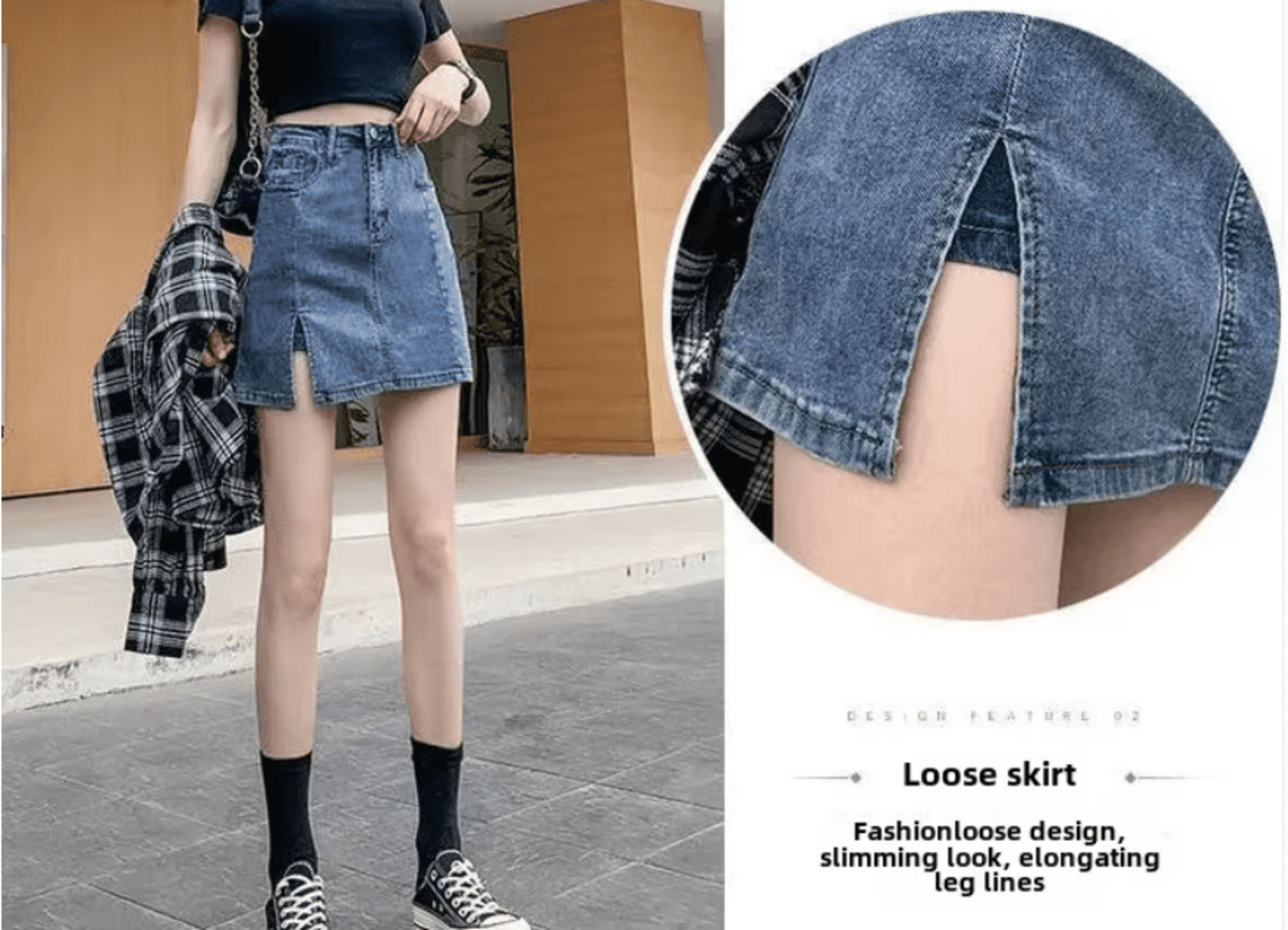 Falda Short Denim Veraniega - 5