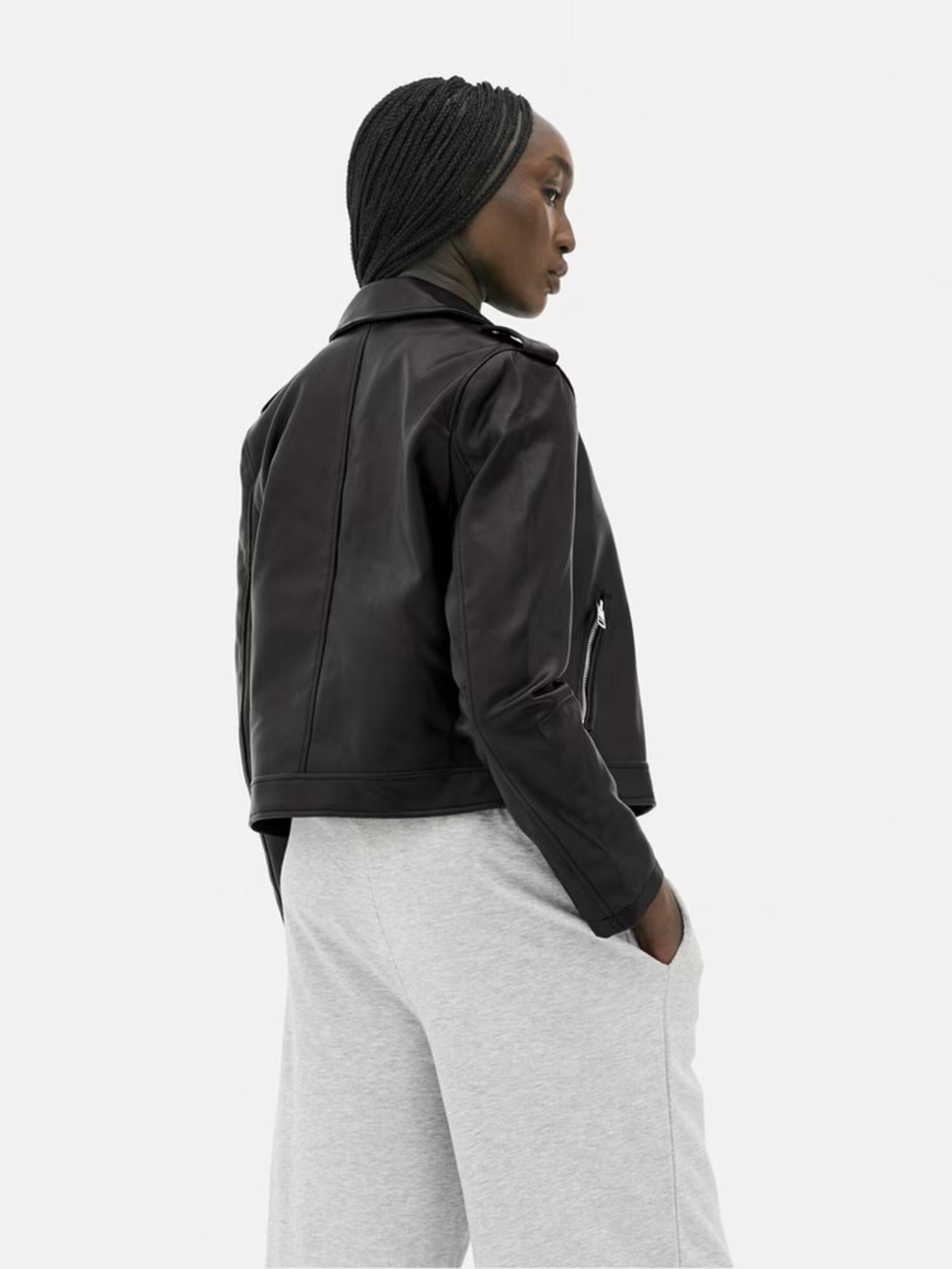 Chaqueta Motera Básica De Cuero Sintético - 4