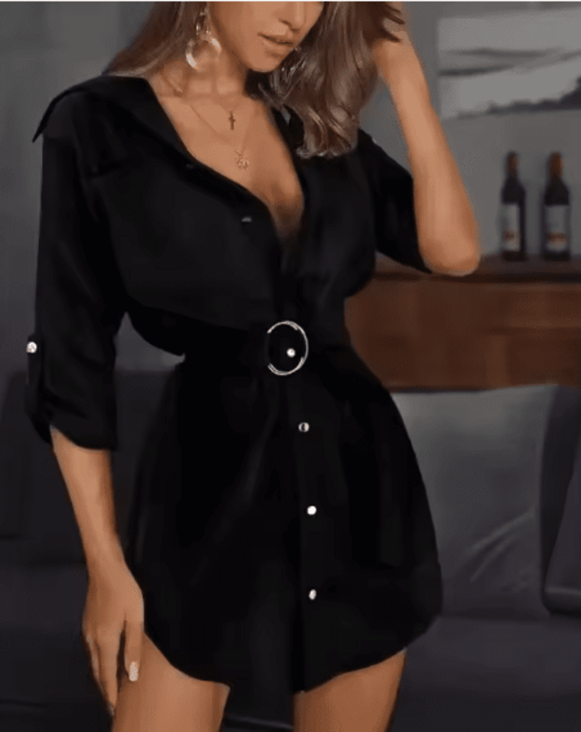 Vestido Estilo Cárdigan Con Cordones - 3