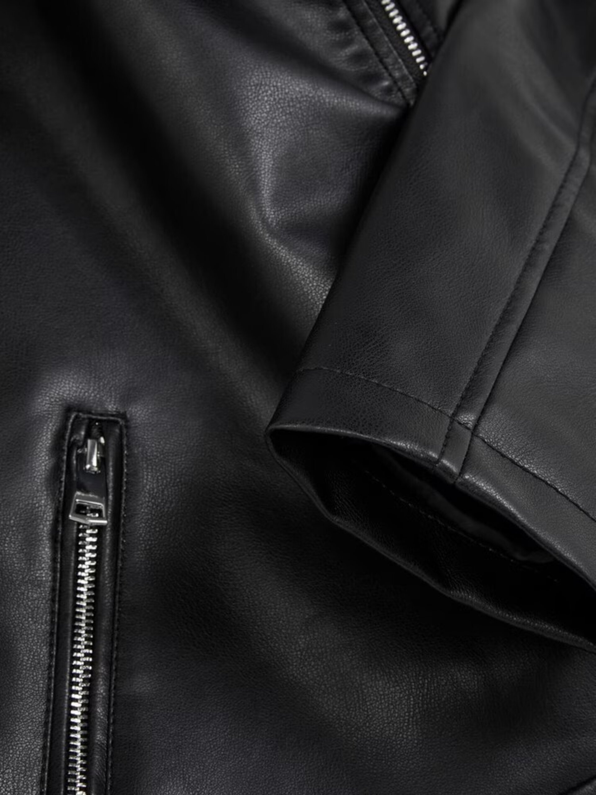 Chaqueta Motera Básica De Cuero Sintético - 7