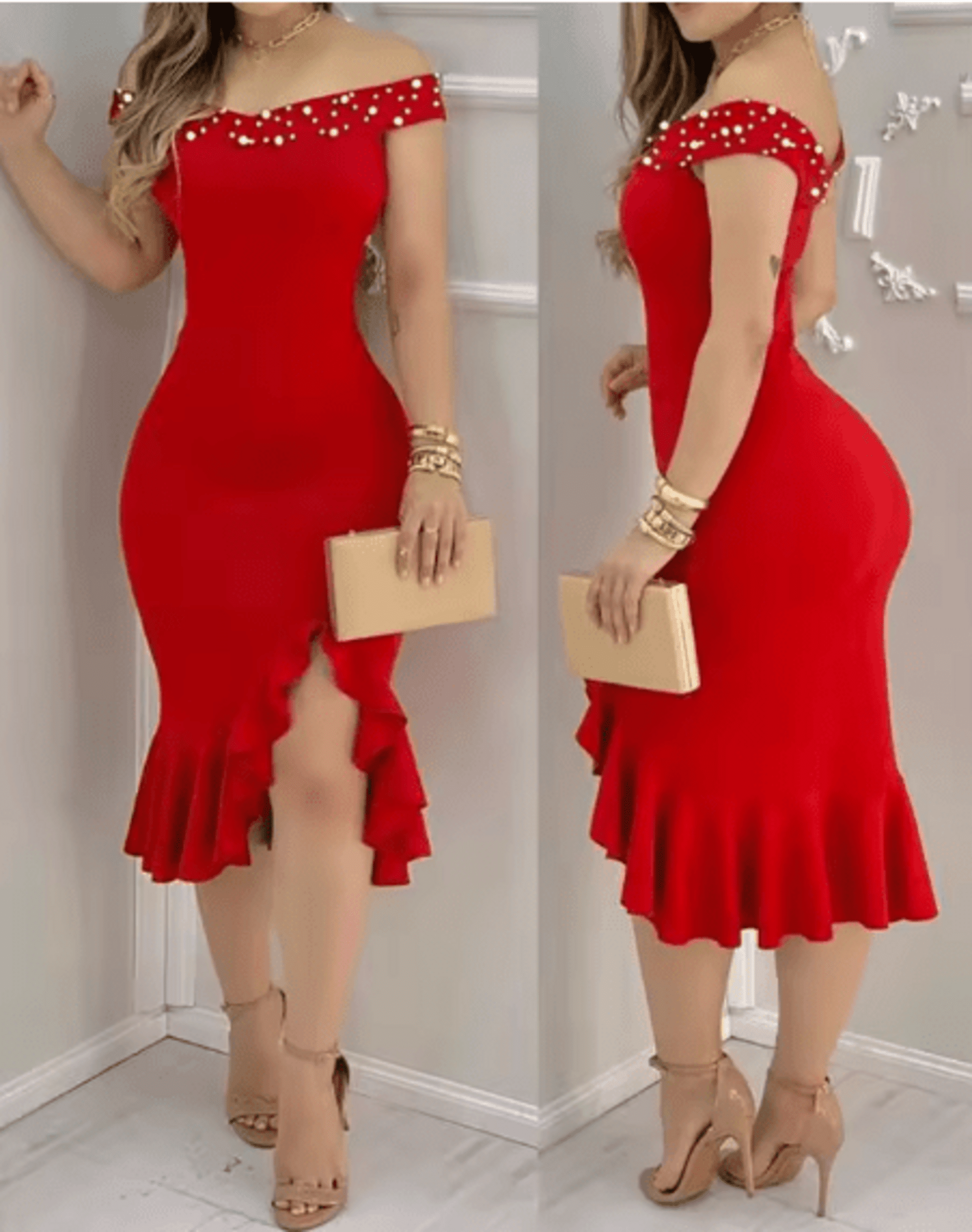 Vestido Fiesta Sin Cuello Princesa - 3
