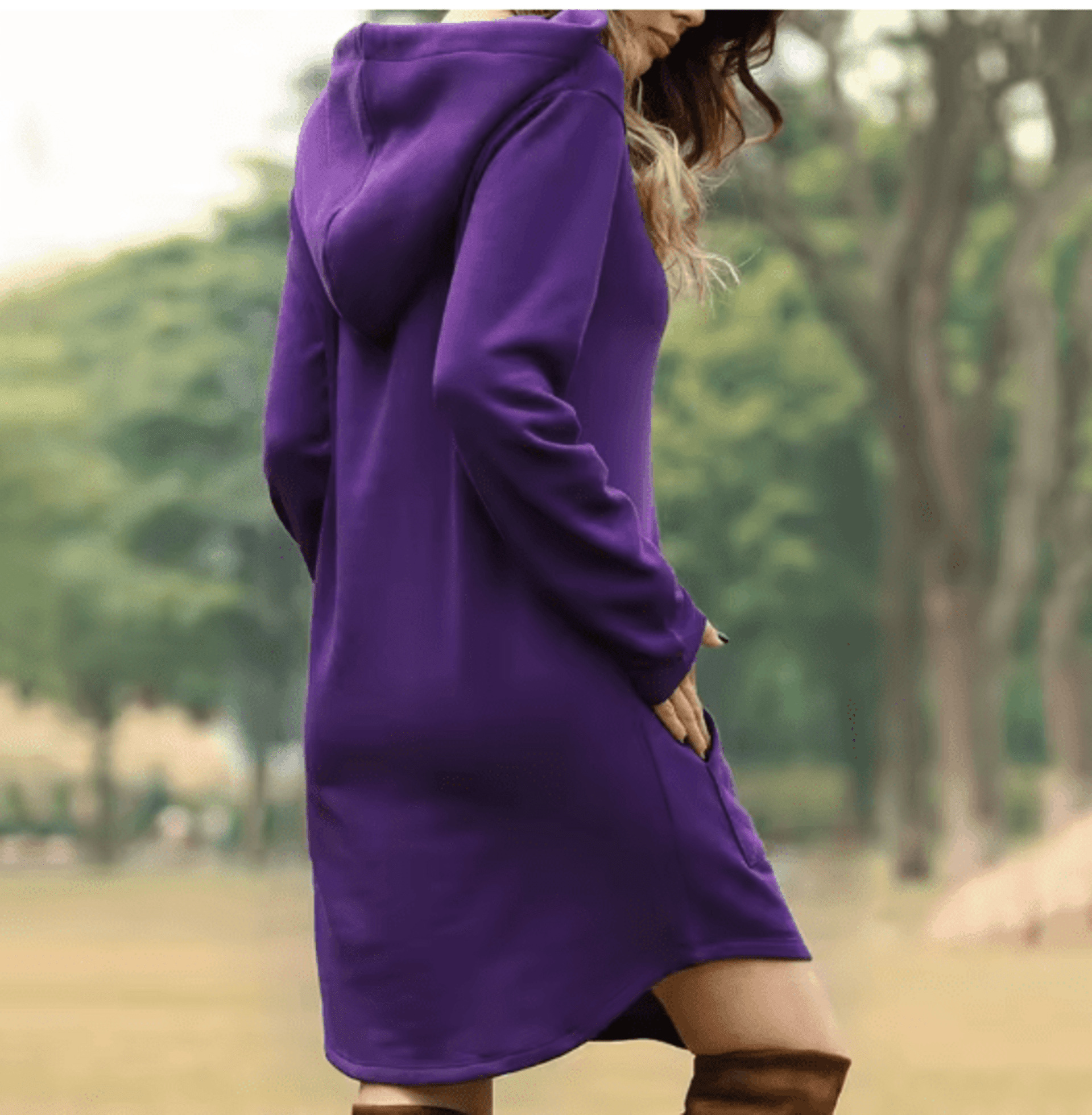 Vestido Estilo Sudaderas Con Capucha - 3