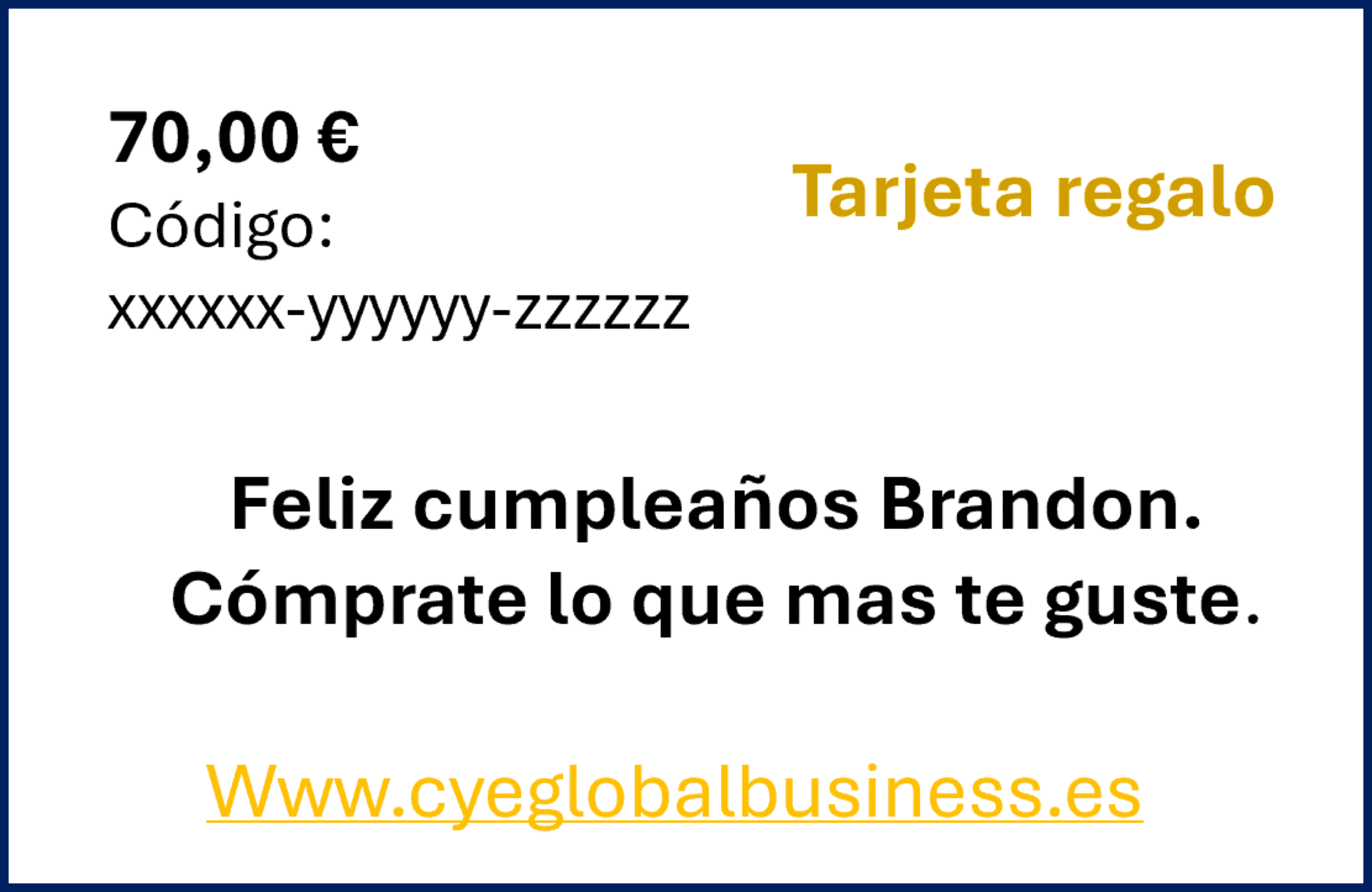 Tarjetas De Regalo C&E - 5