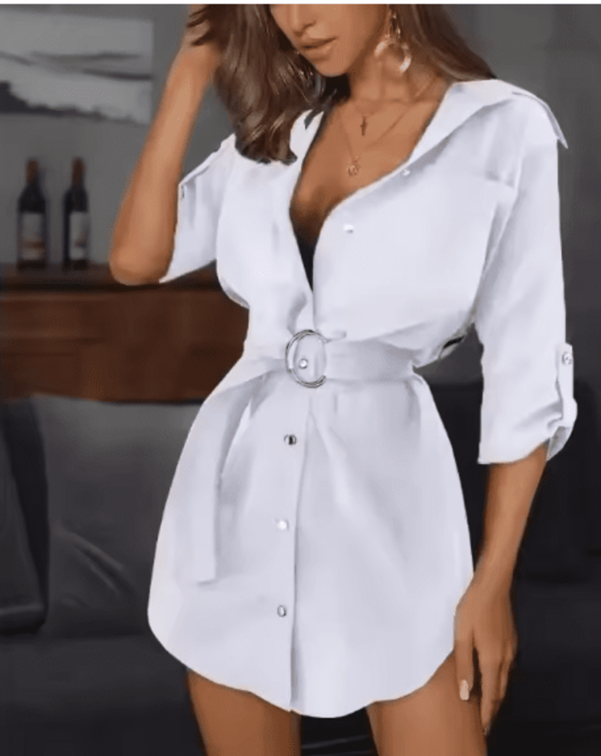 Vestido Estilo Cárdigan Con Cordones - 4