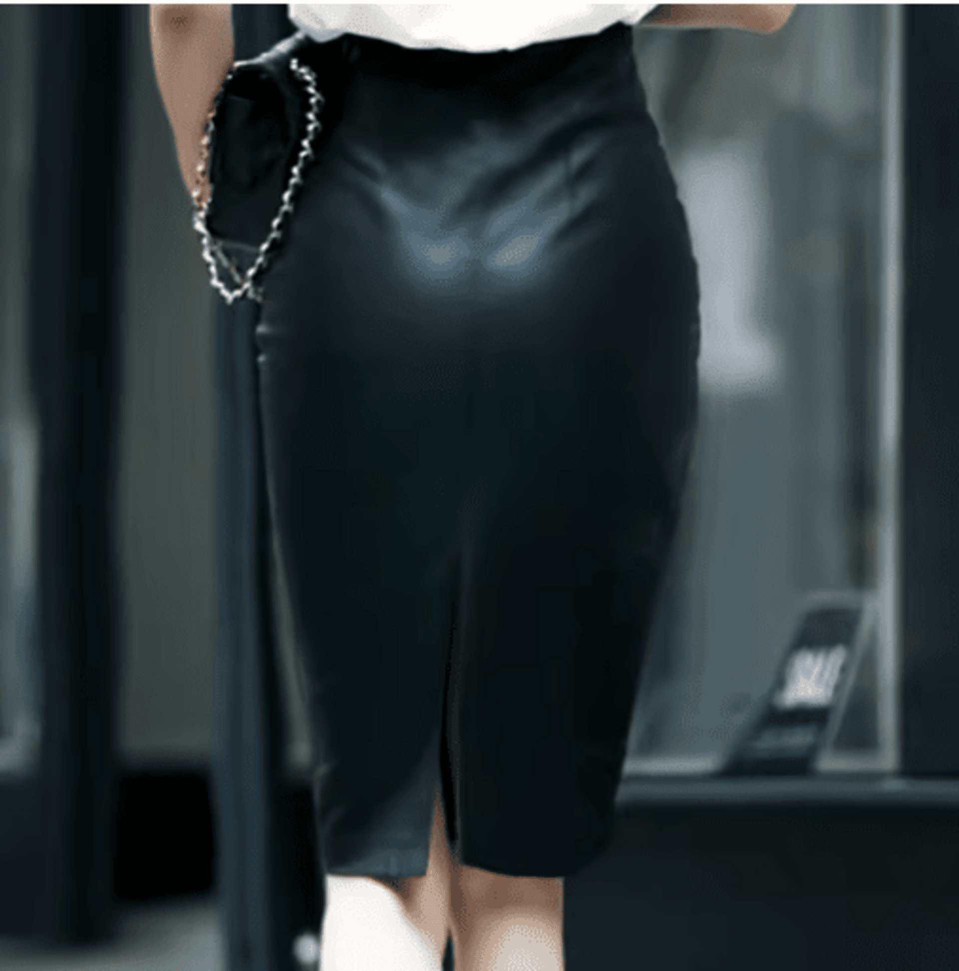 Falda Midi De Cuero - 2