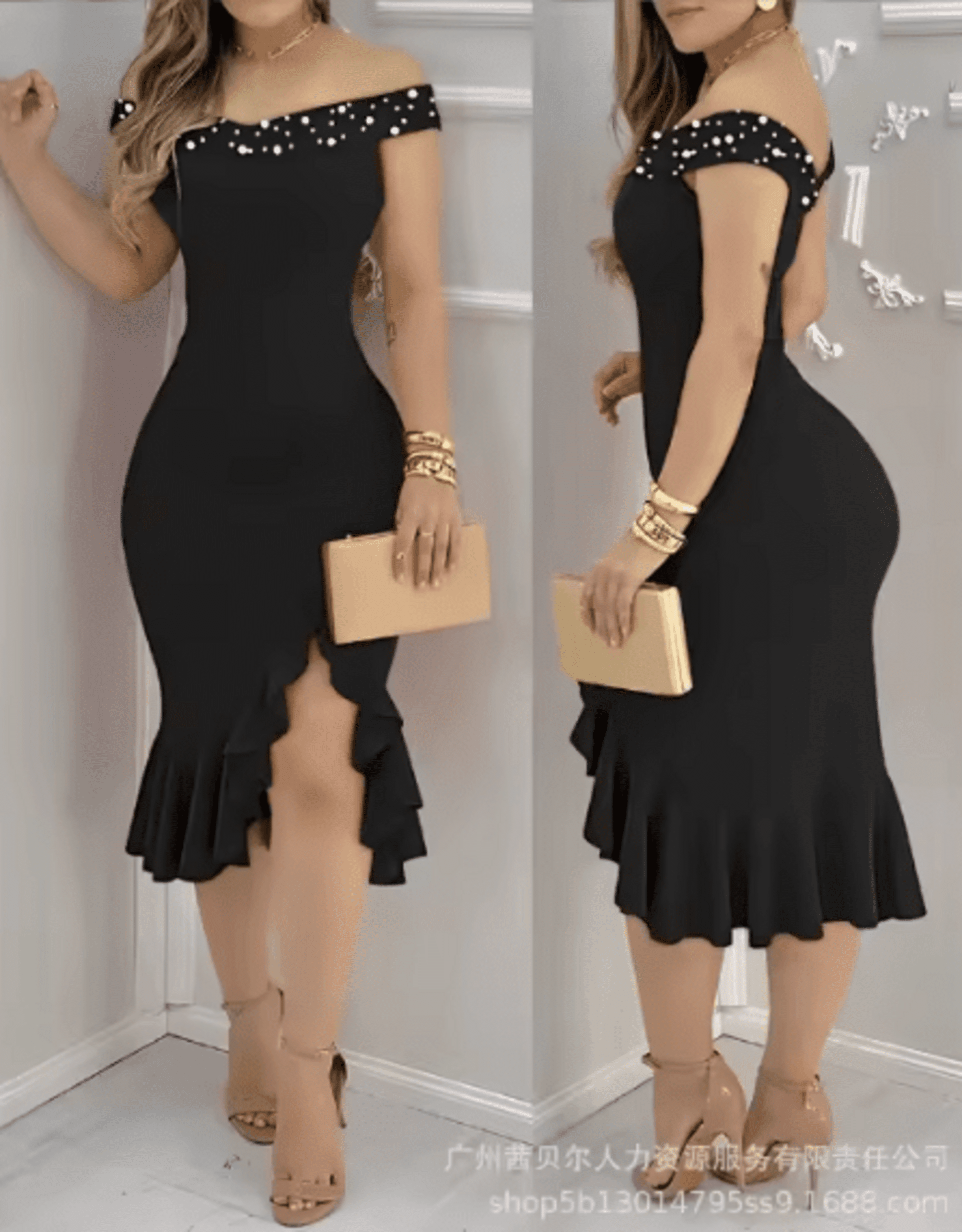 Vestido Fiesta Sin Cuello Princesa - 5