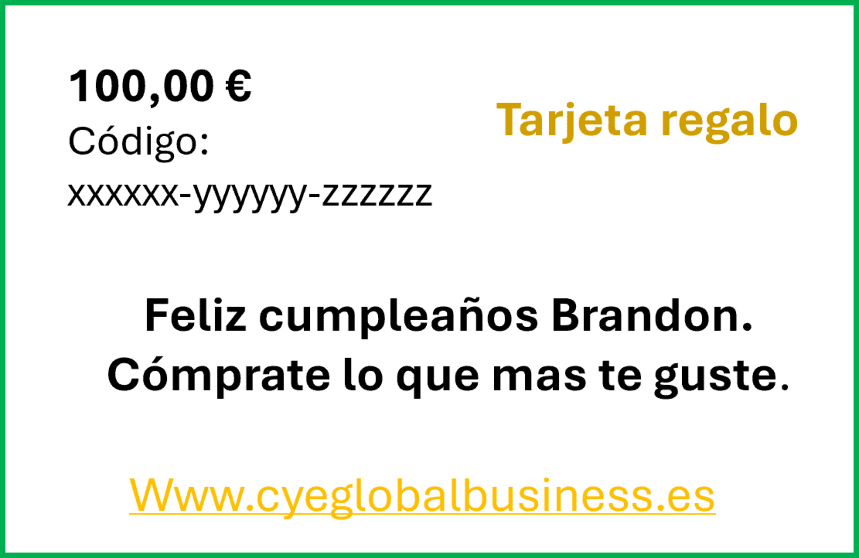 Tarjetas De Regalo C&E - 6